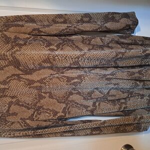Brown Snake Print Long Sleeve dress
